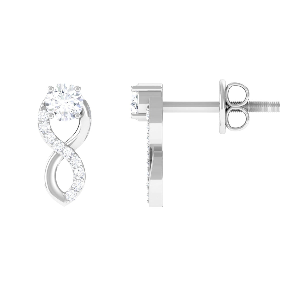 Certified Moissanite Infinity Stud Earrings for Women