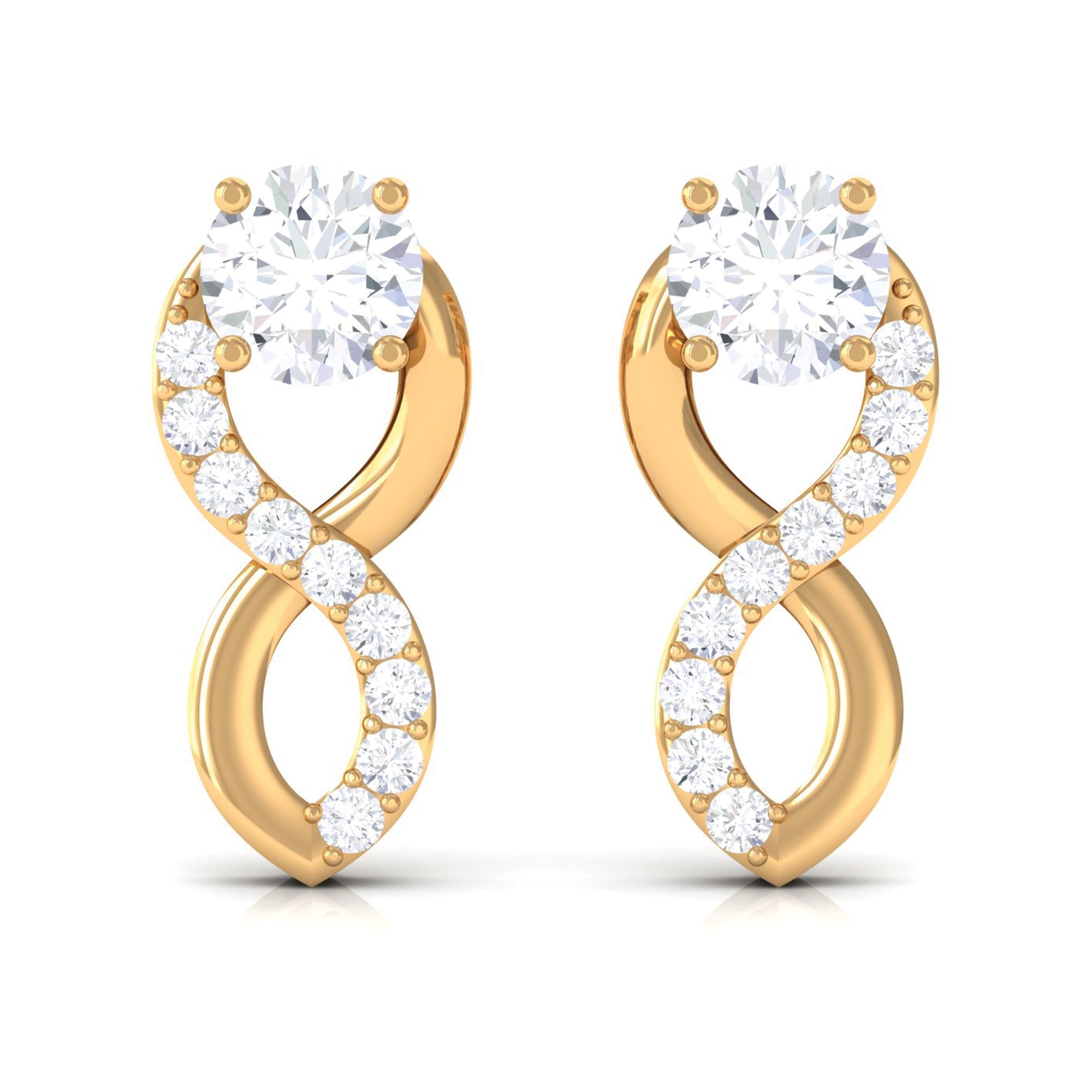 Certified Moissanite Infinity Stud Earrings for Women