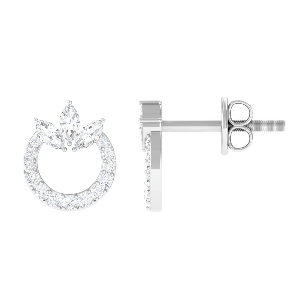 1/2 CT Moissanite Circle Eternity Stud Earrings