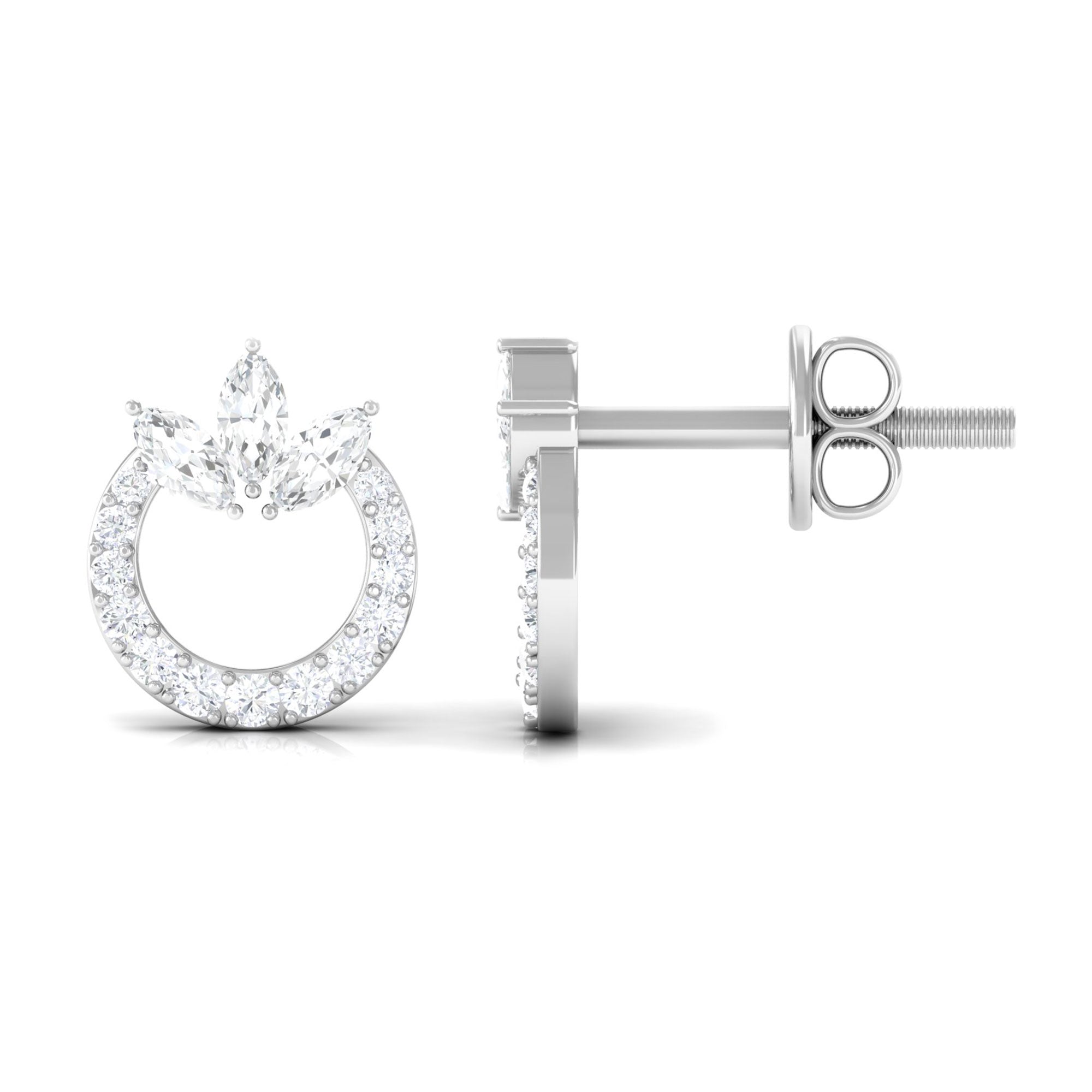1/2 CT Moissanite Circle Eternity Stud Earrings