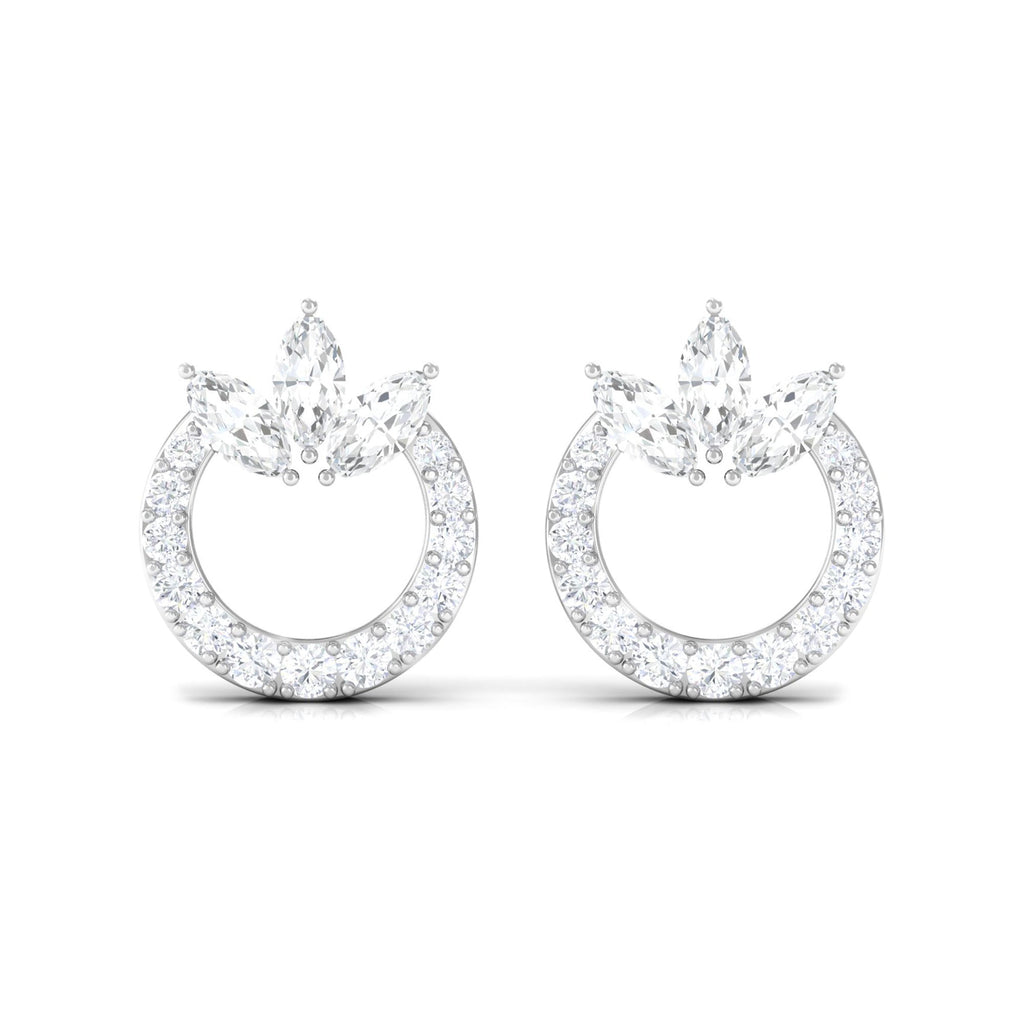 1/2 CT Moissanite Circle Eternity Stud Earrings