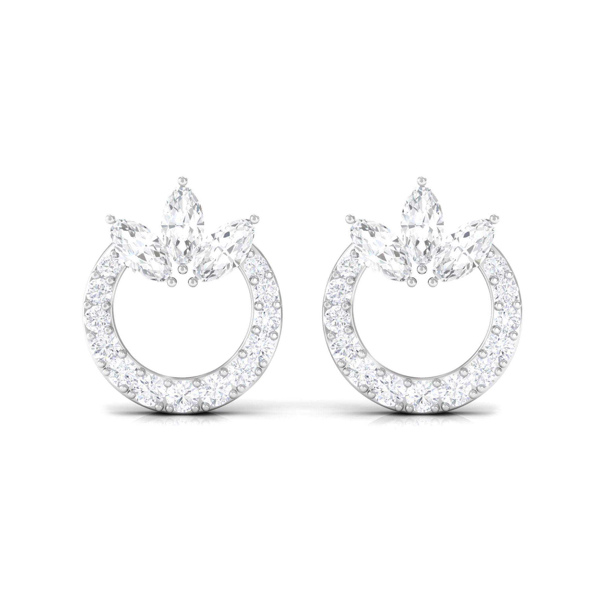 1/2 CT Moissanite Circle Eternity Stud Earrings