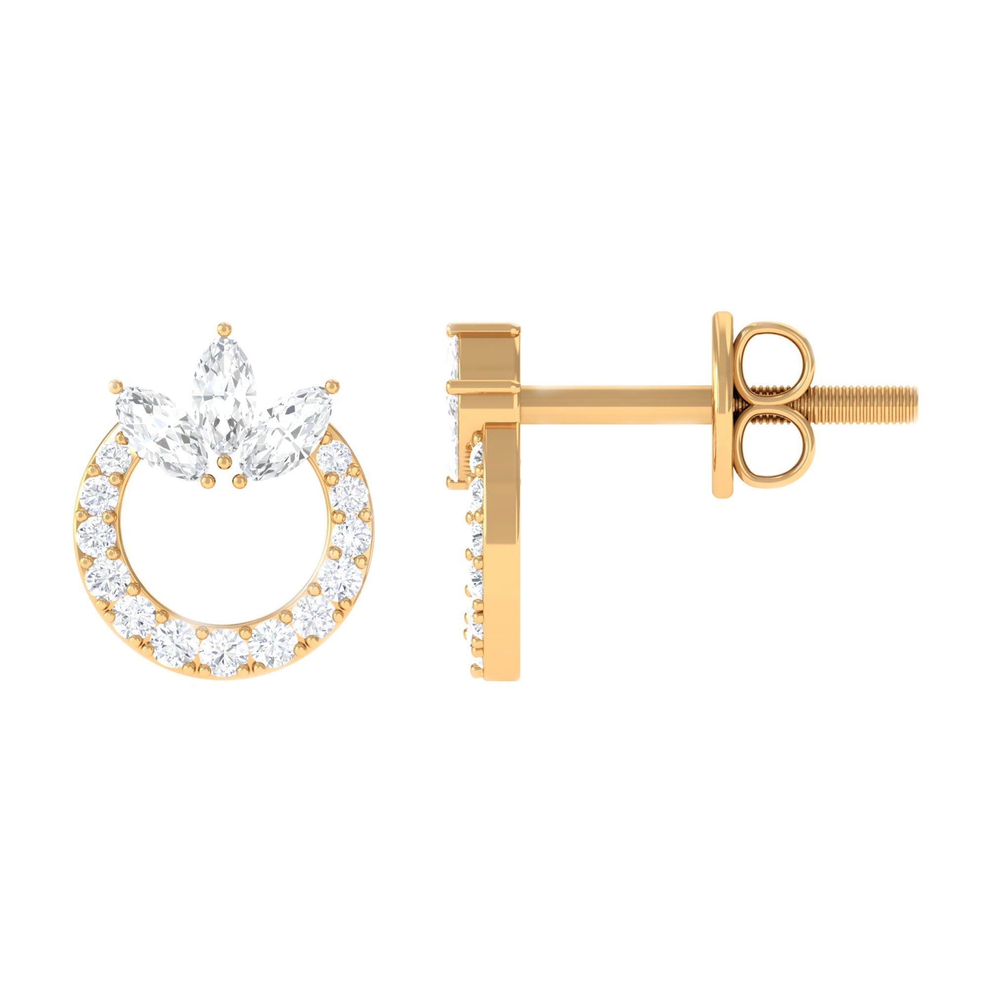 1/2 CT Moissanite Circle Eternity Stud Earrings