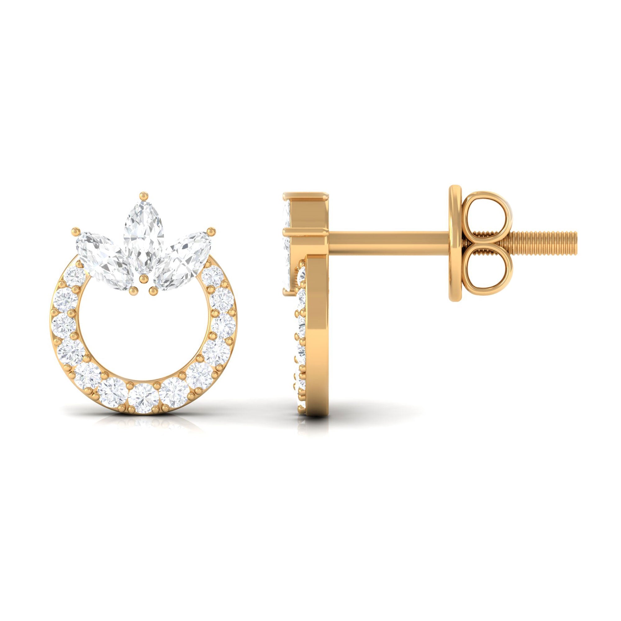 1/2 CT Moissanite Circle Eternity Stud Earrings