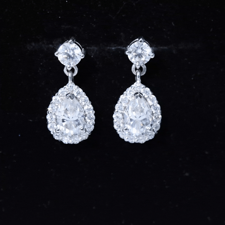 2.50 CT Moissanite Bridal Dangle Earrings in Prong Setting