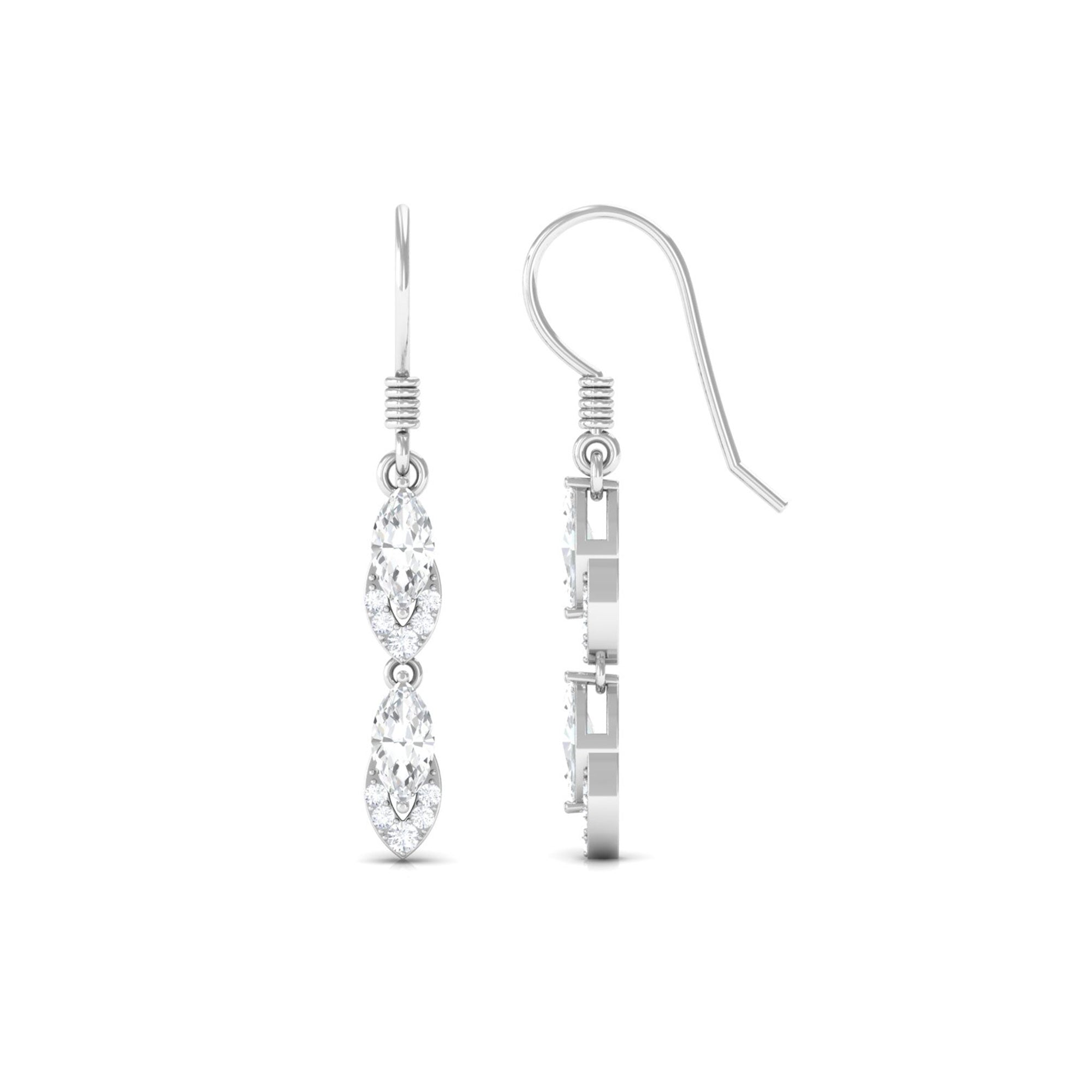 1.25 CT Moissanite Minimal Dangle Earrings in Gold