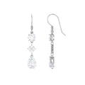 Certified Moissanite Bridal Dangle Earrings with Fish Hook