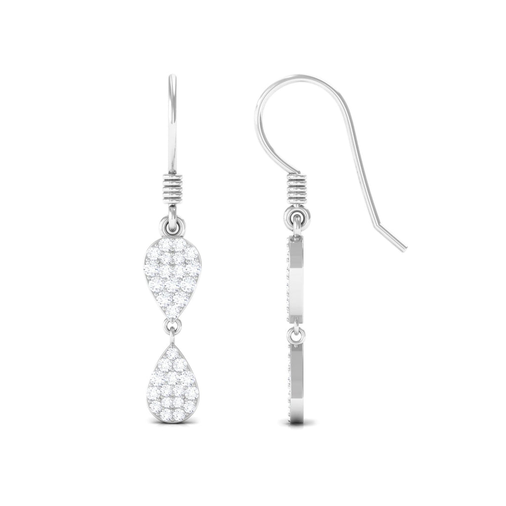 1/2 CT Certified Moissanite Gold Dangle Earrings