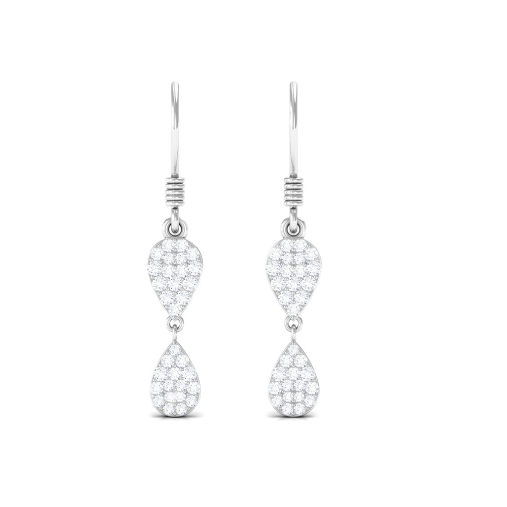 1/2 CT Certified Moissanite Gold Dangle Earrings