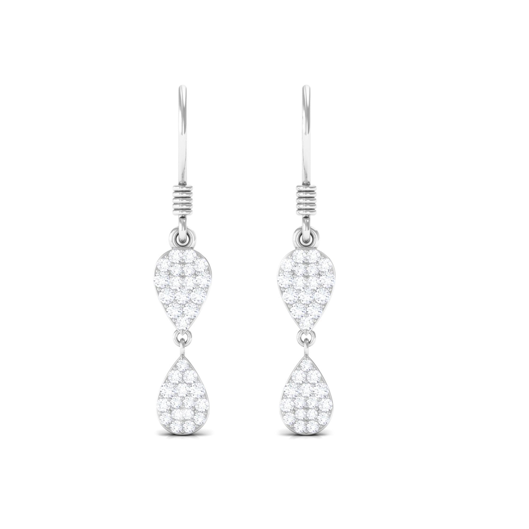 1/2 CT Certified Moissanite Gold Dangle Earrings