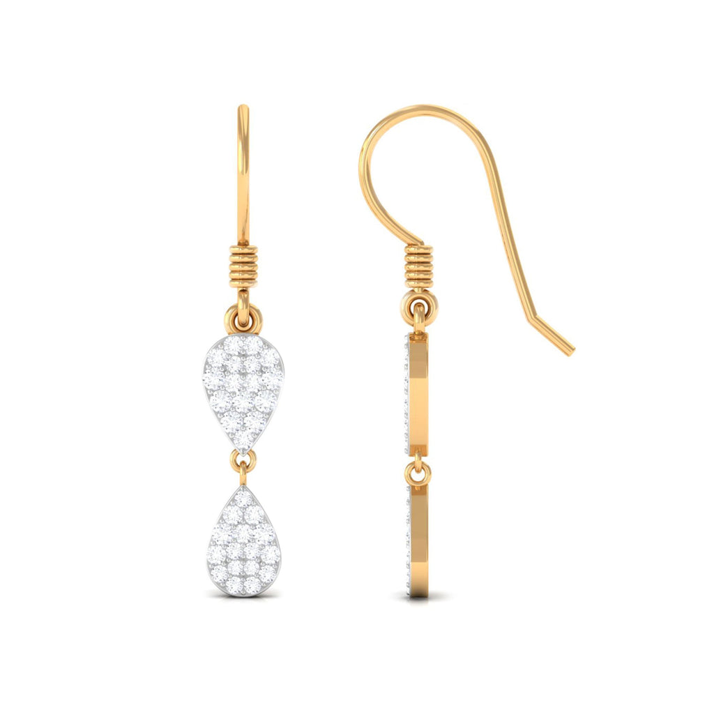 1/2 CT Certified Moissanite Gold Dangle Earrings