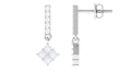 3/4 CT Contemporary Moissanite Dangle Earrings