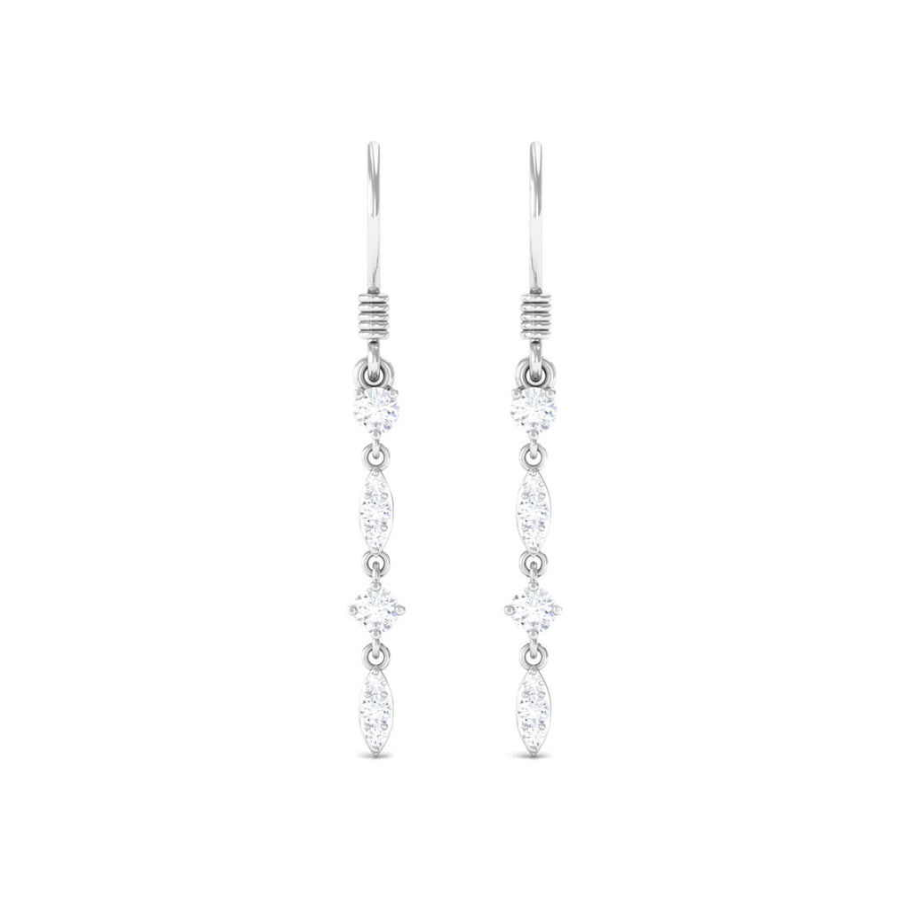 1/2 CT Simple Moissanite Gold Dangle Earrings