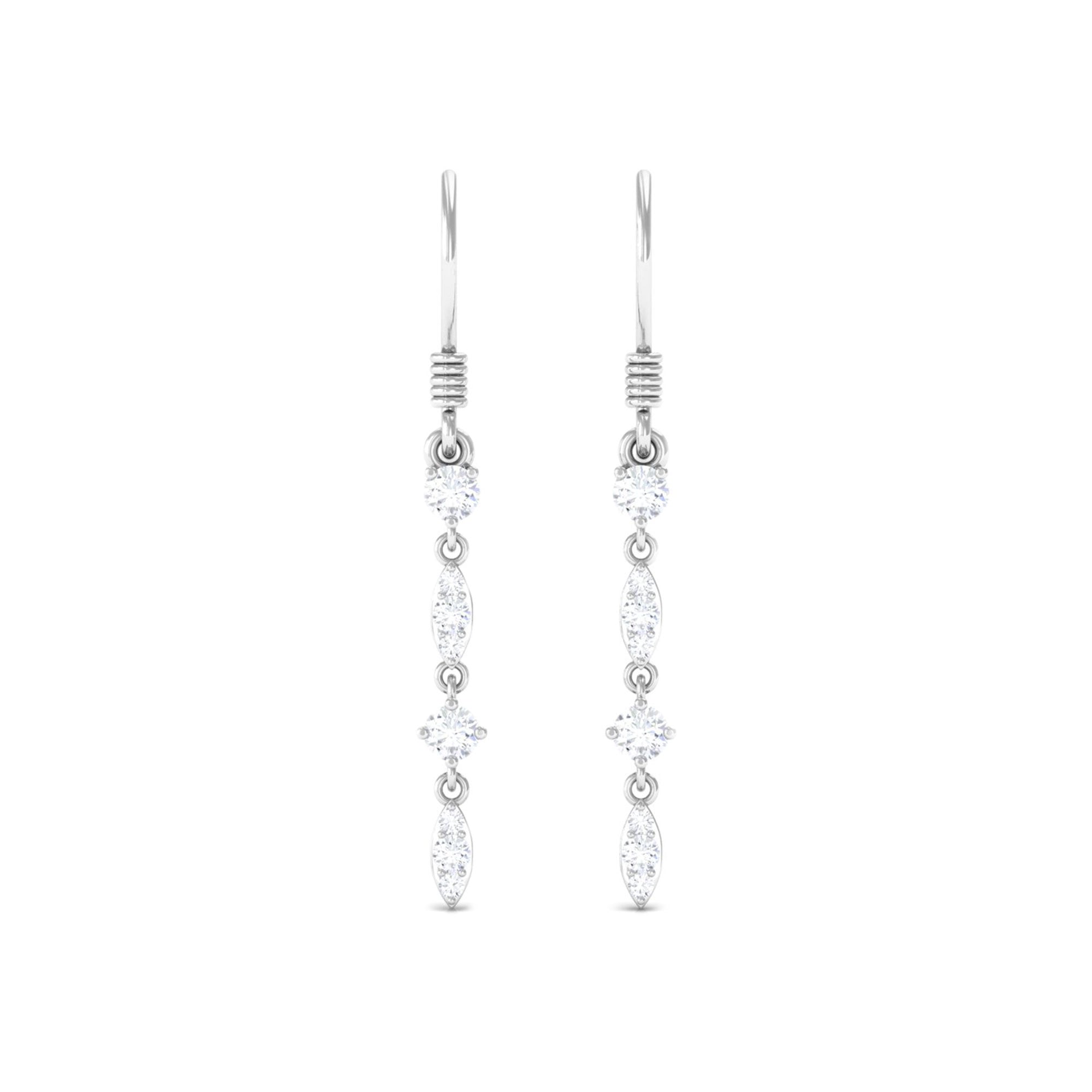 1/2 CT Simple Moissanite Gold Dangle Earrings