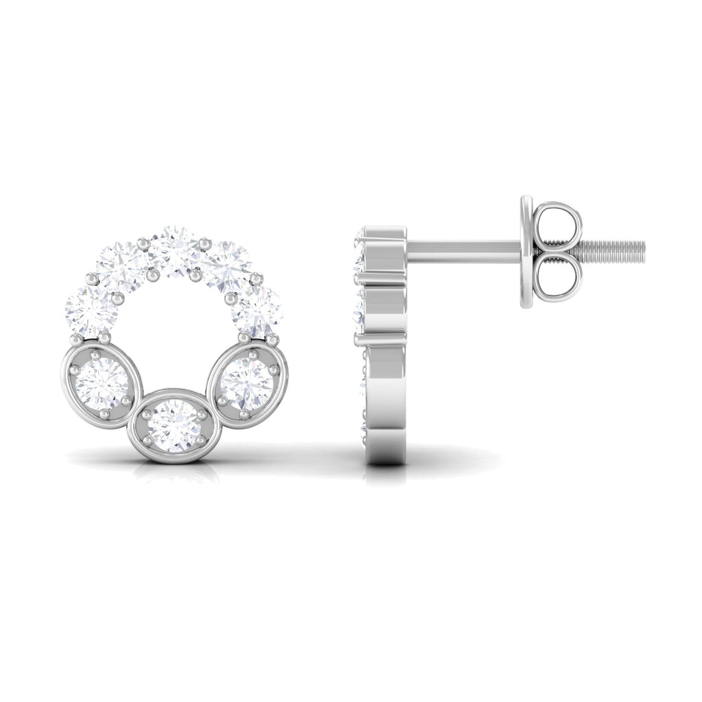 1 CT Certified Moissanite Designer Eternity Stud Earrings