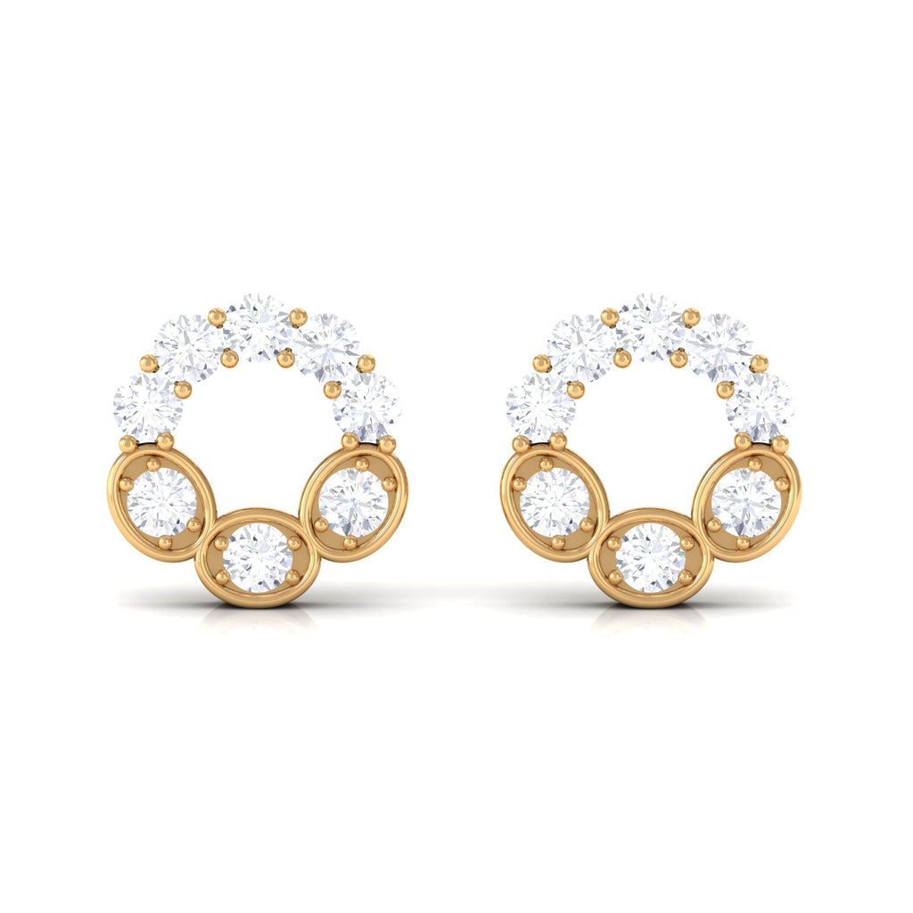 1 CT Certified Moissanite Designer Eternity Stud Earrings