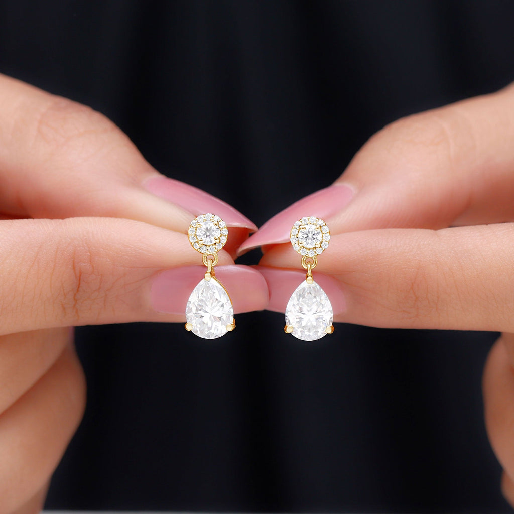 Classic Moissanite Bridal Drop Earrings