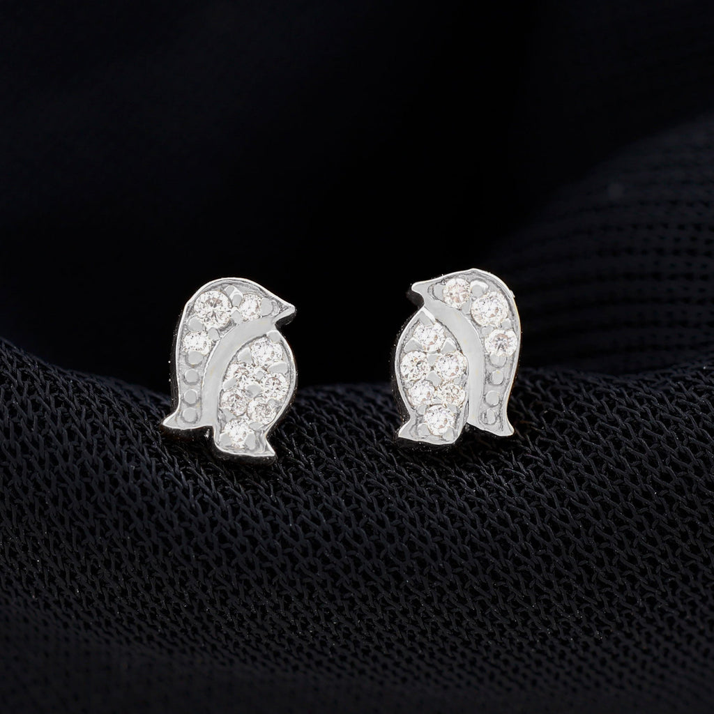 Natural Diamond Christmas Penguin Earrings With Certificate