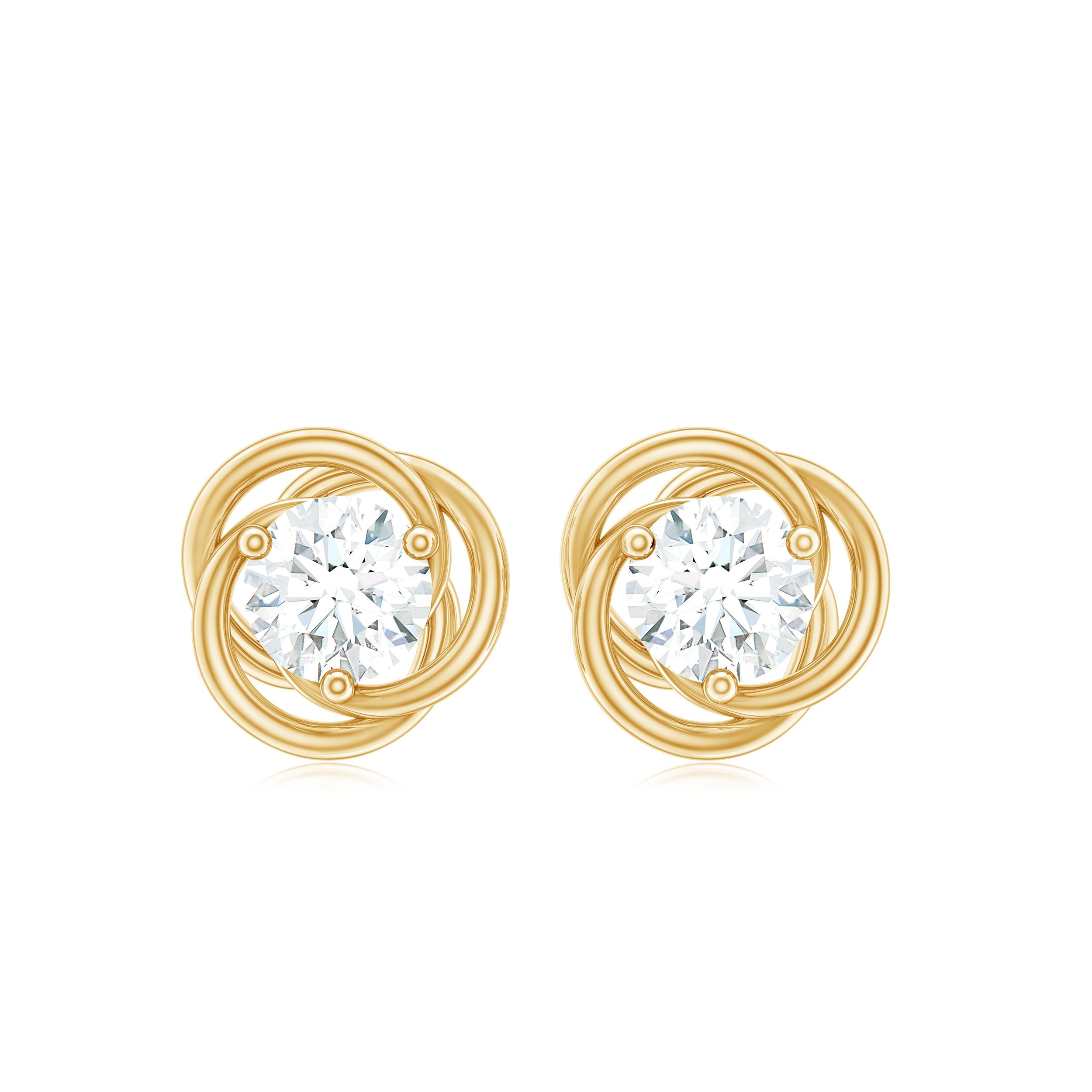 Certified Lab Grown Diamond Swirl Earrings With Screw Back