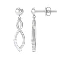 Certified Moissanite Infinity Drop Earrings with Screw Back