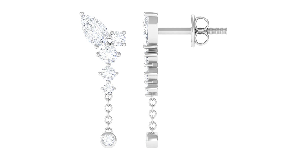 Certified Moissanite Chain Dangle Earrings