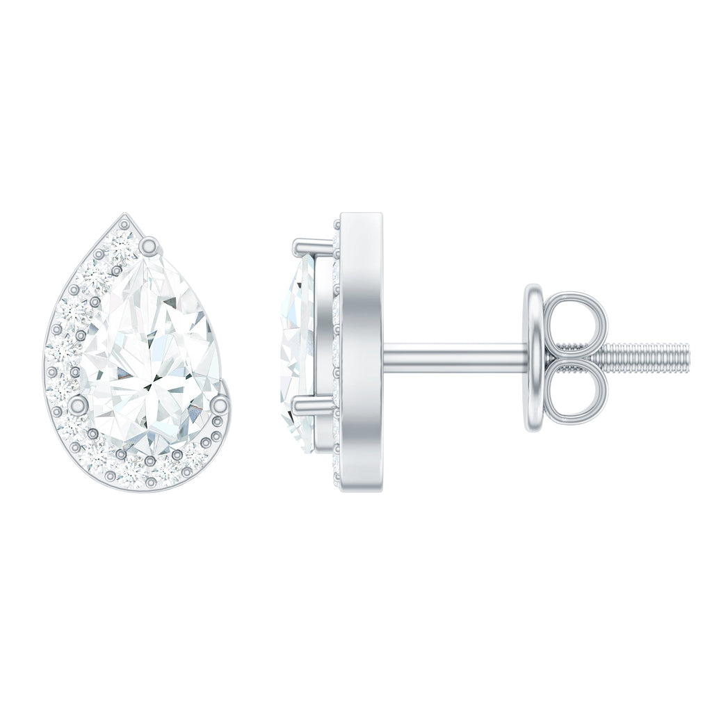 Minimal Lab Grown Diamond Teardrop Stud Earrings