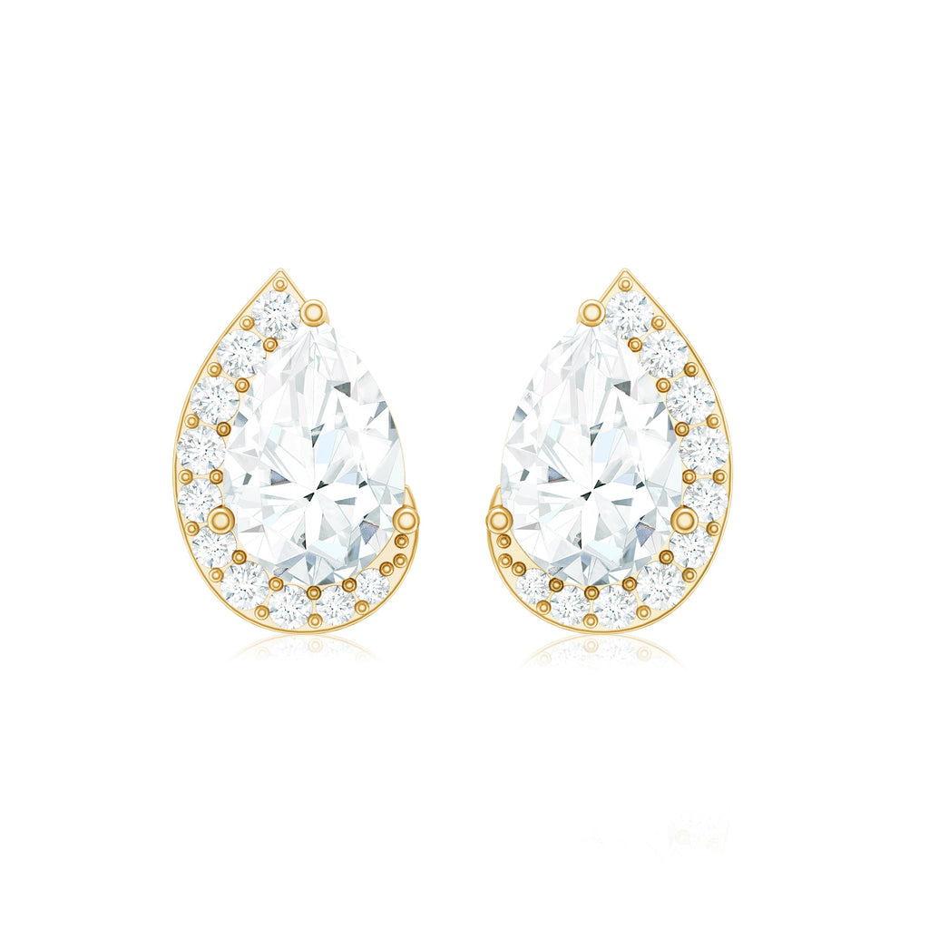 Minimal Lab Grown Diamond Teardrop Stud Earrings