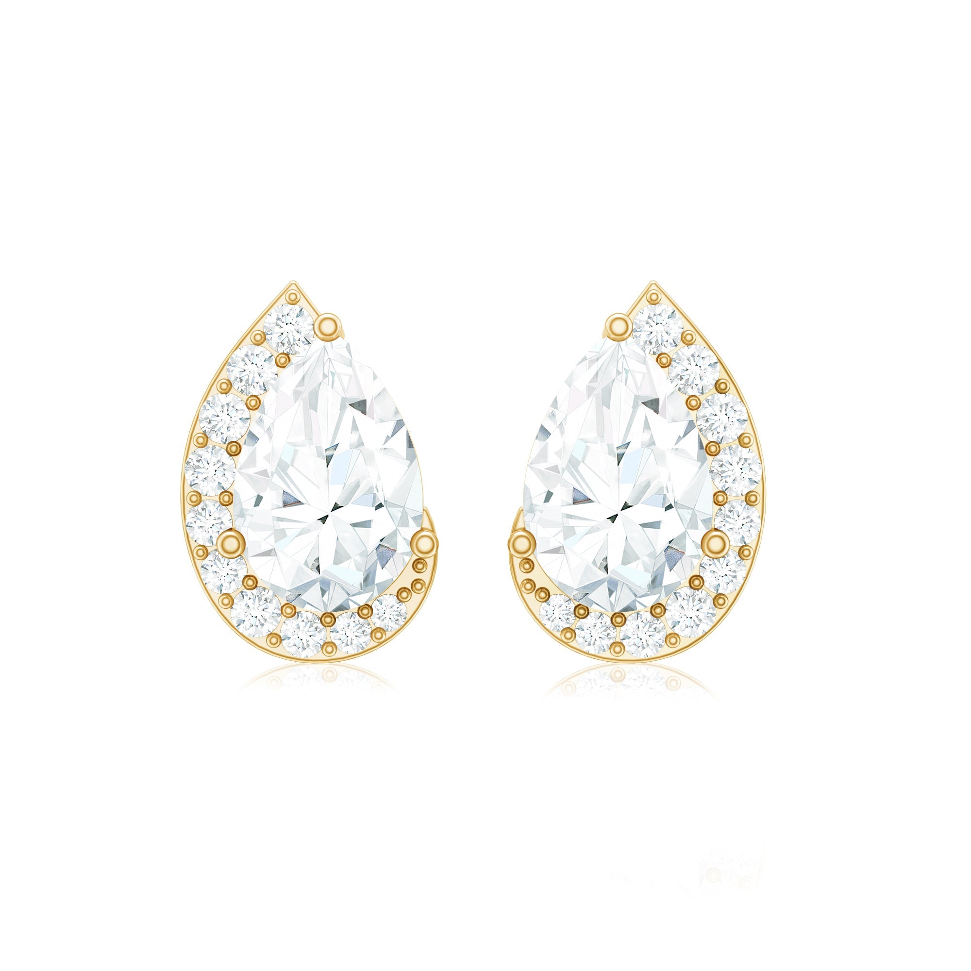 Minimal Lab Grown Diamond Teardrop Stud Earrings