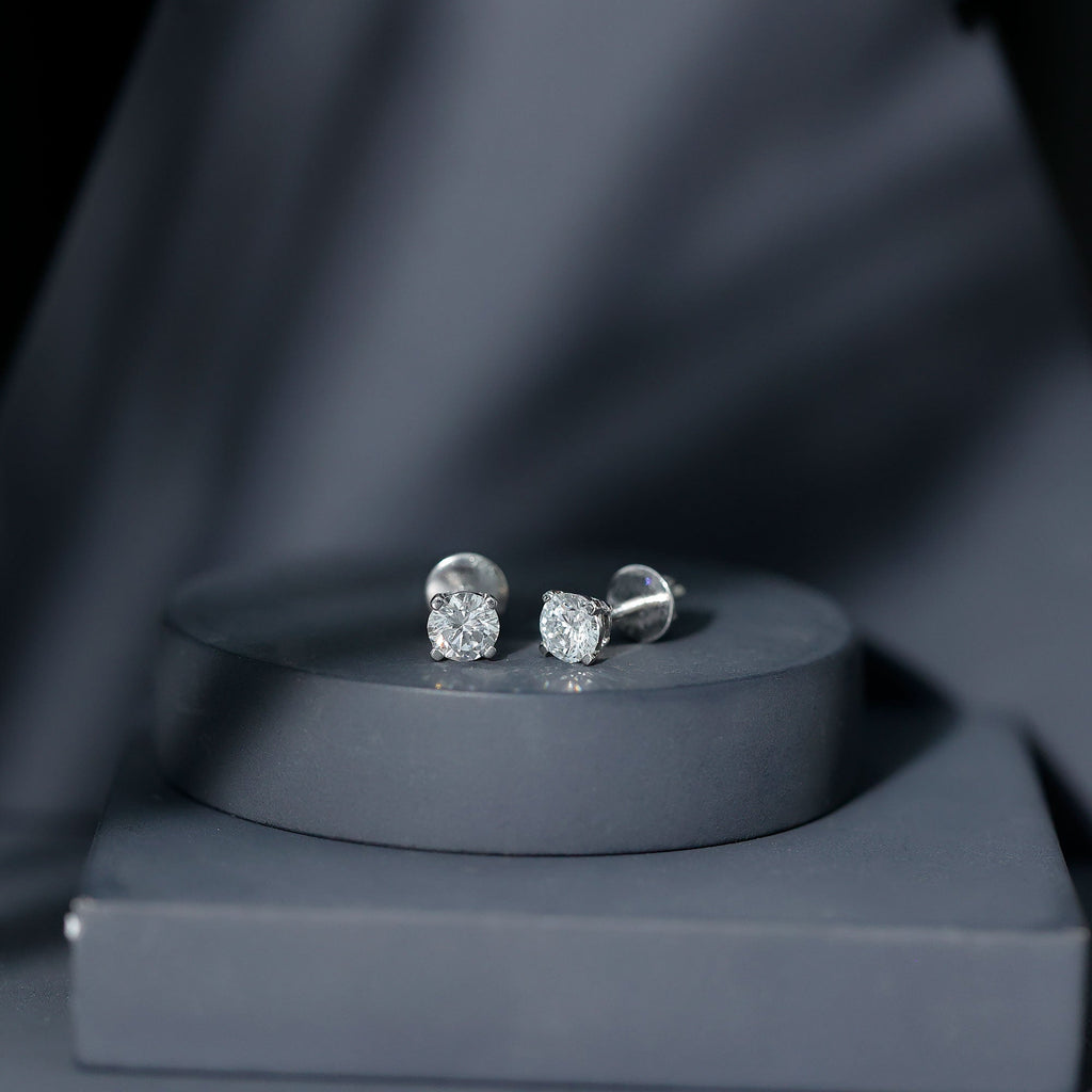 Brilliant Cut Lab Grown Diamond 1 Carat Stud Earrings