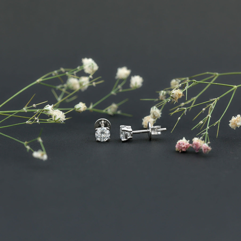 Brilliant Cut Lab Grown Diamond 1 Carat Stud Earrings