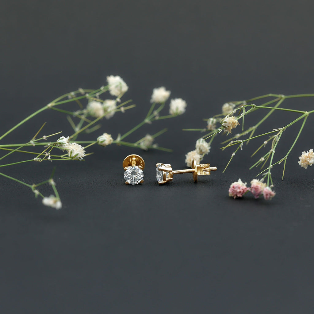 Brilliant Cut Lab Grown Diamond 1 Carat Stud Earrings