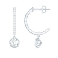 Lab Grown Diamond Minimal Hoop Drop Earrings