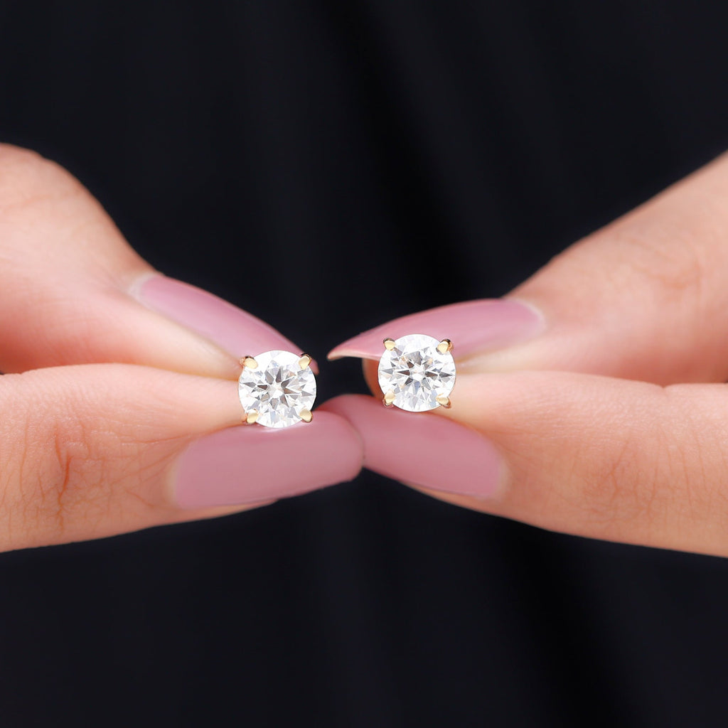 1.50 CT Moissanite Solitaire Stud Earrings