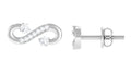 Natural Diamond Infinity Love Knot Stud Earrings