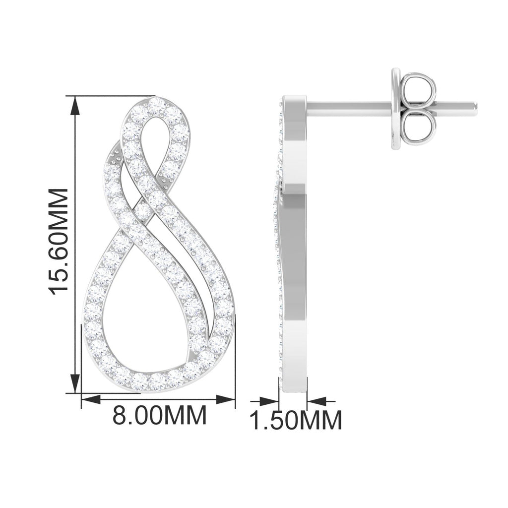Certified Diamond Infinity Stud Earrings in Pave Setting