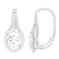 Oval Shaped 6X8 MM Moissanite Designer Earrings in Silver