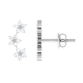1/2 CT Diamond Floral Climber Earrings in Gold