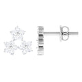 1/2 CT Round Cut Diamond Cluster Floral Stud Earring
