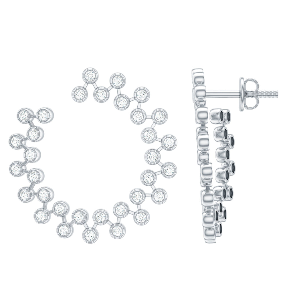 Certified Moissanite Big Stud Earrings For Women