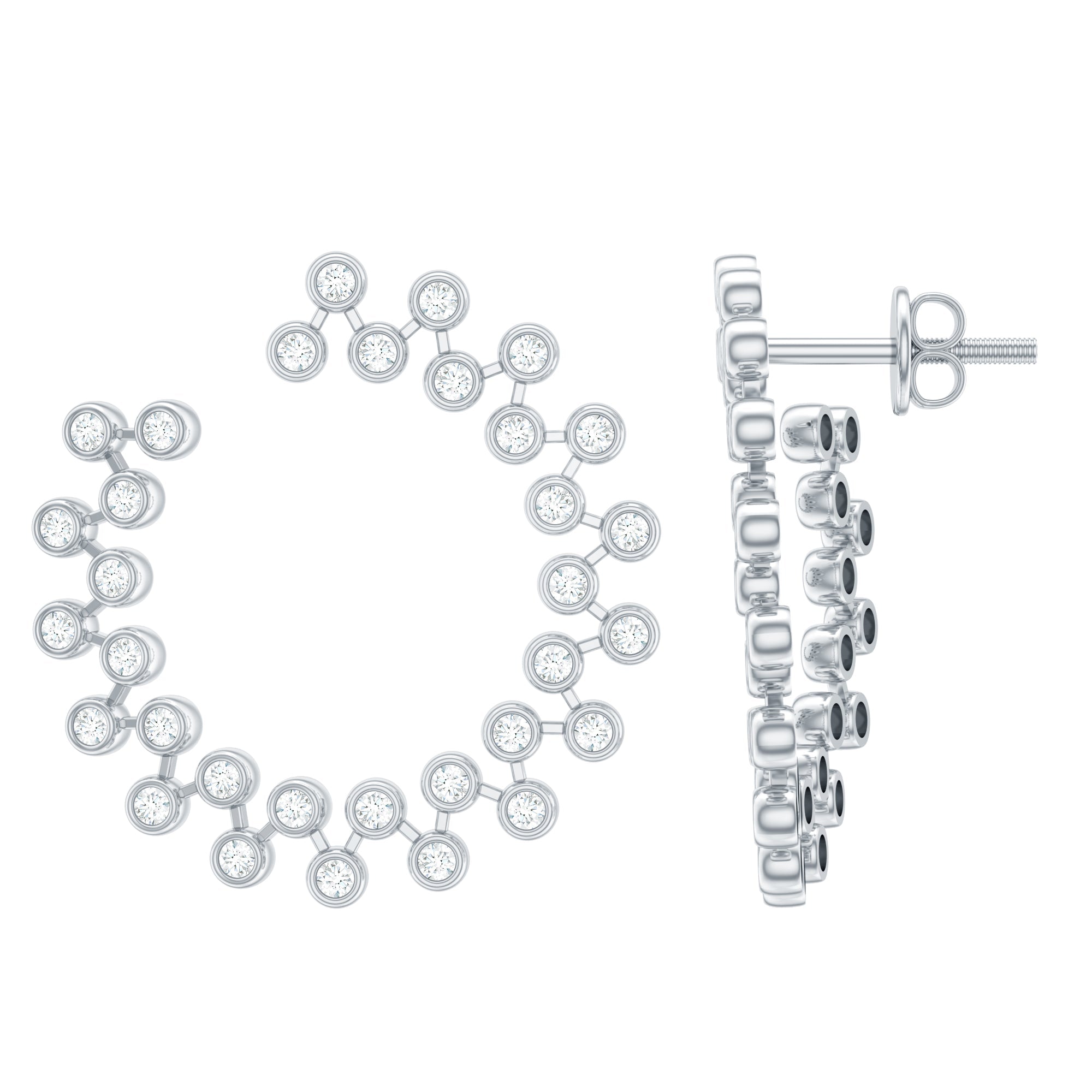 Certified Moissanite Big Stud Earrings For Women