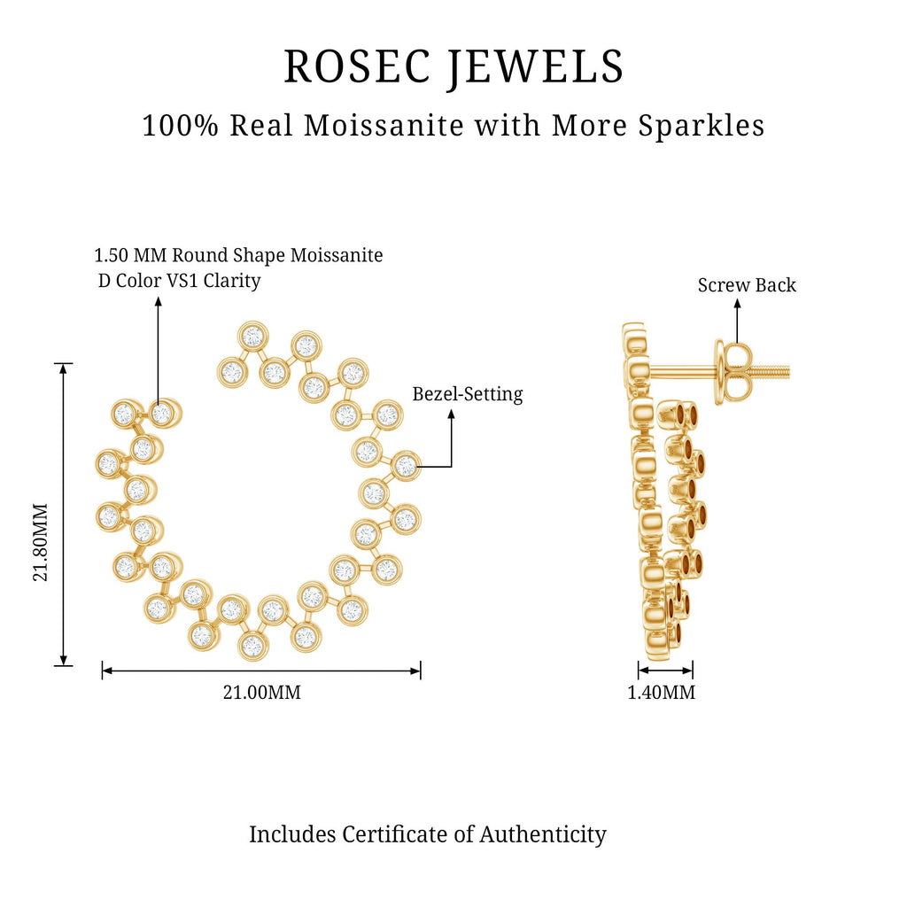 Certified Moissanite Big Stud Earrings For Women