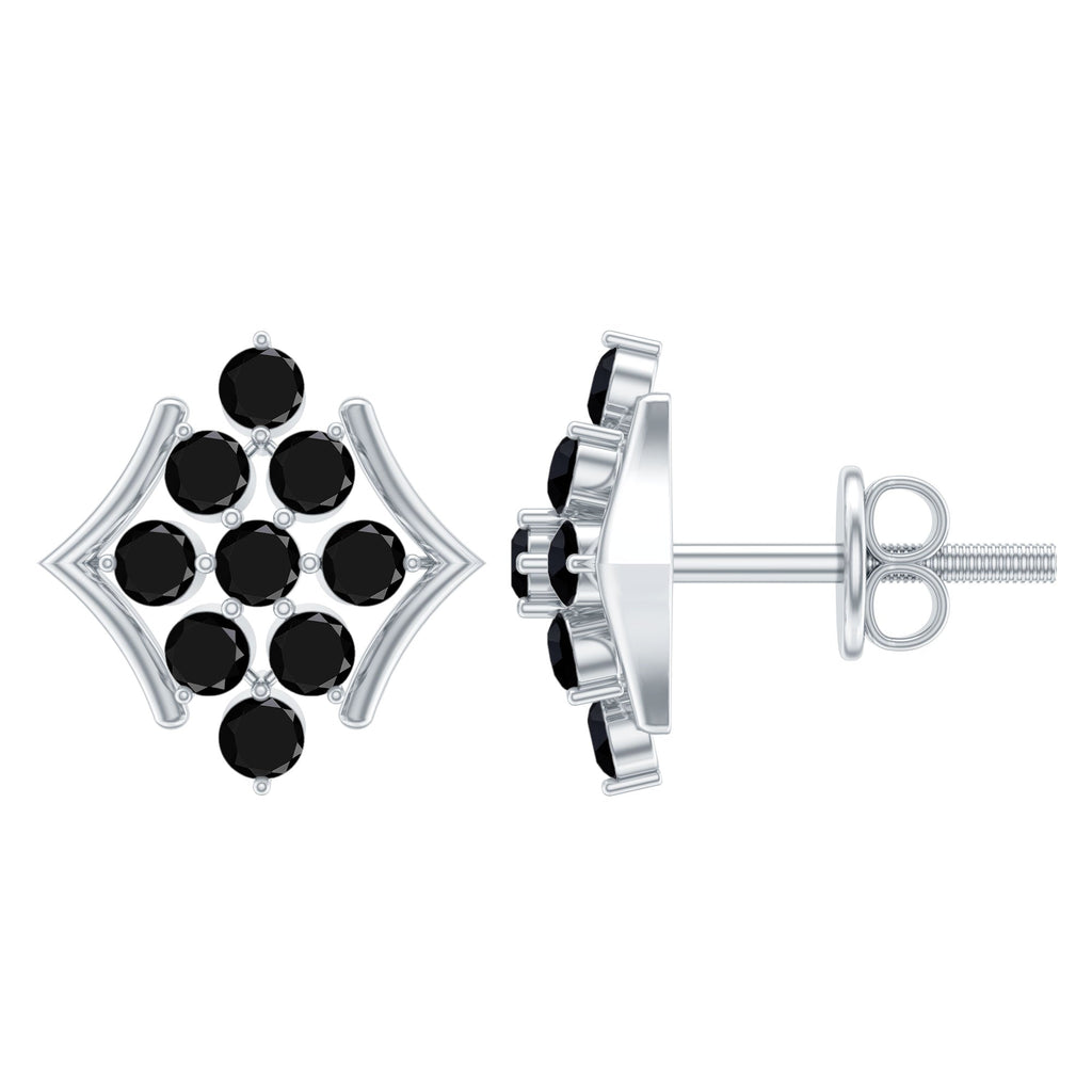 1/2 CT Black Onyx Cluster Stud Earrings