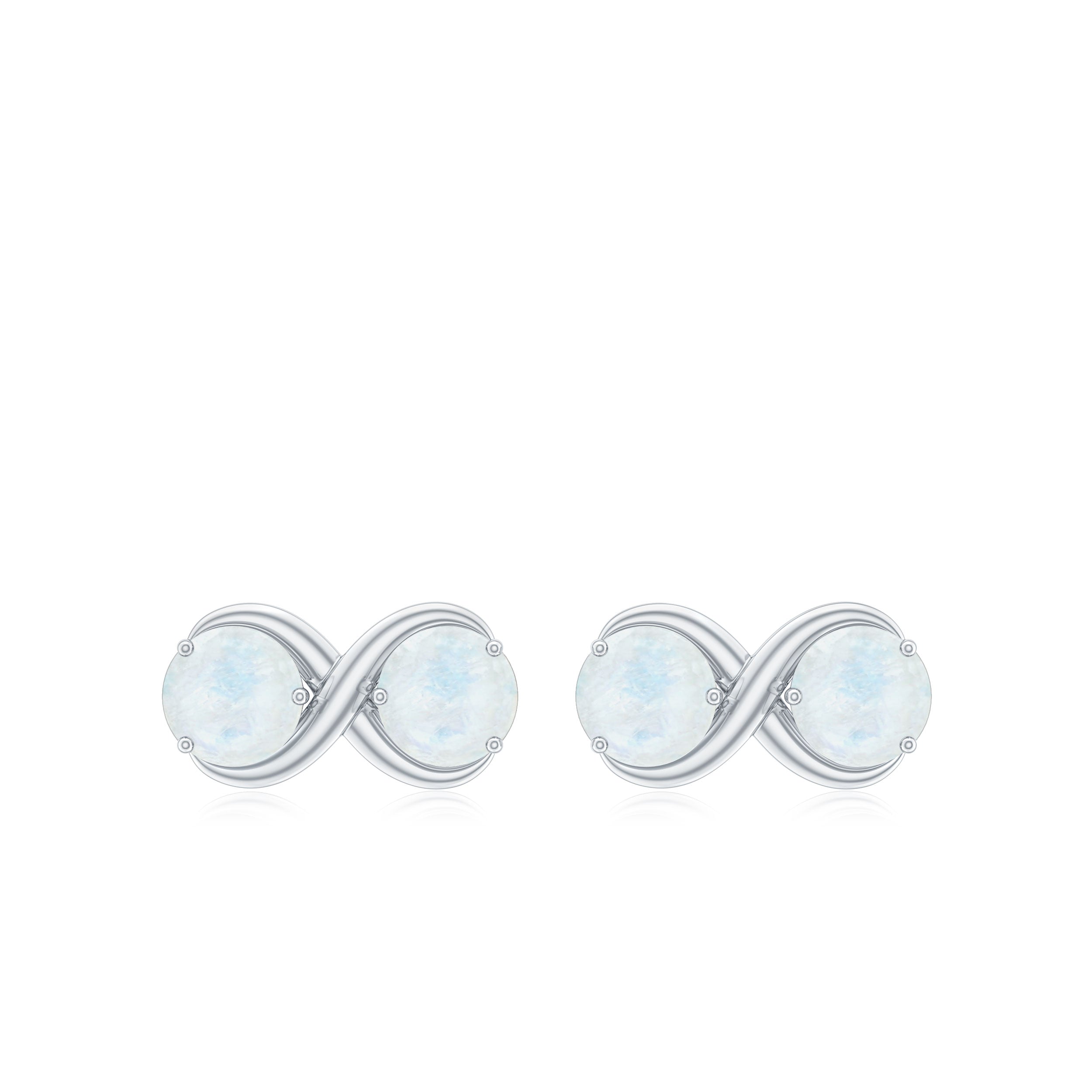 1.50 CT Simple Moonstone Two Stone Infinity Stud Earrings