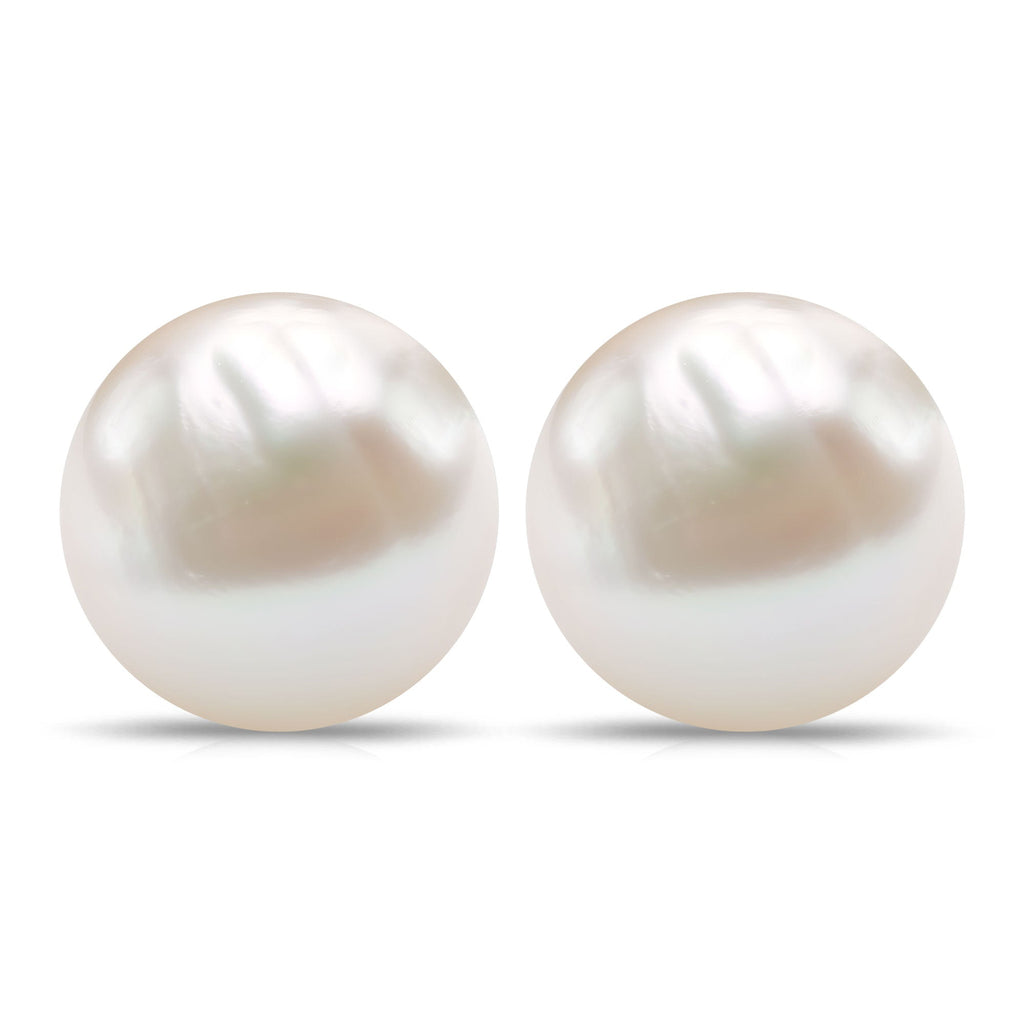 8MM Solitaire Pearl Stud Earrings with Screw Backs