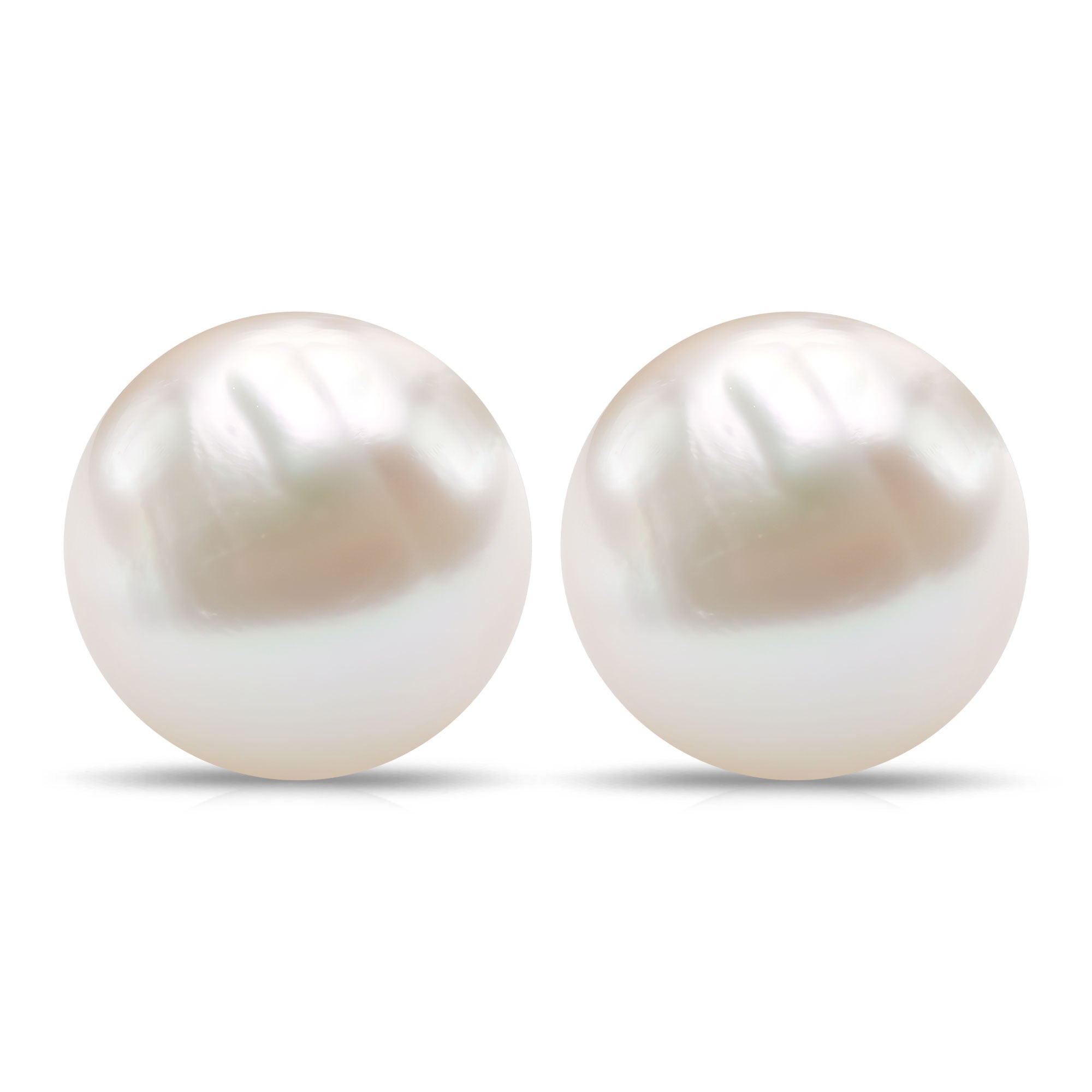 8MM Solitaire Pearl Stud Earrings with Screw Backs