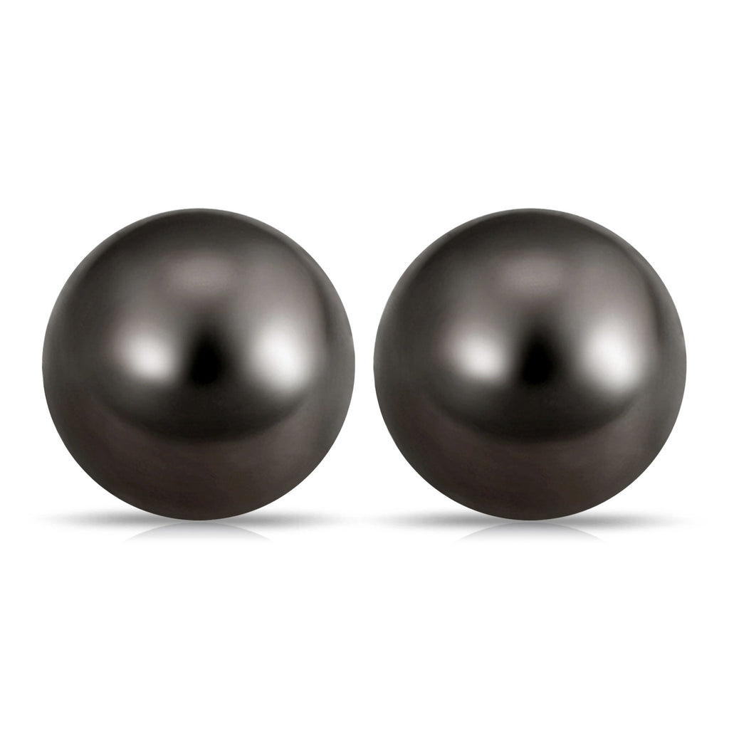 16.25 CT Elegant Tahitian Pearl Solitaire Stud Earrings in Bead Set