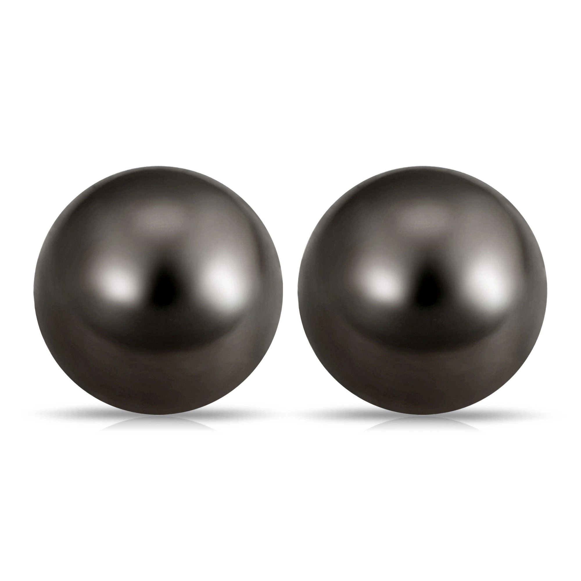16.25 CT Elegant Tahitian Pearl Solitaire Stud Earrings in Bead Set
