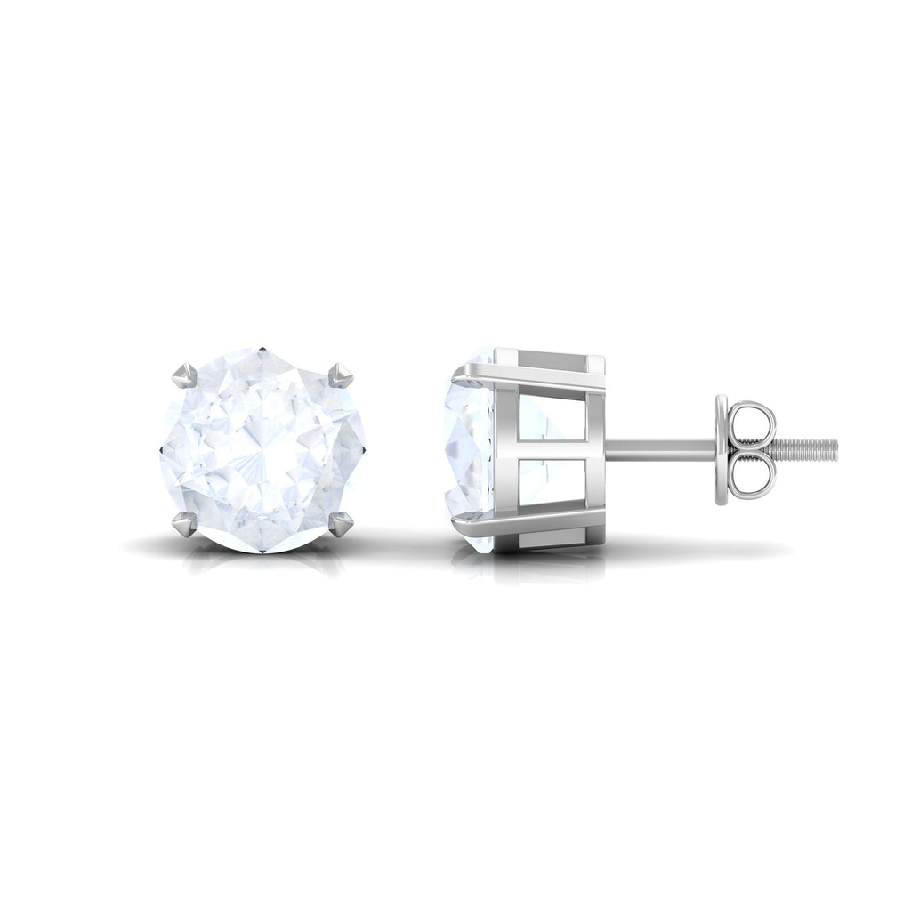 Claw Set Solitaire Moonstone Stud Earrings