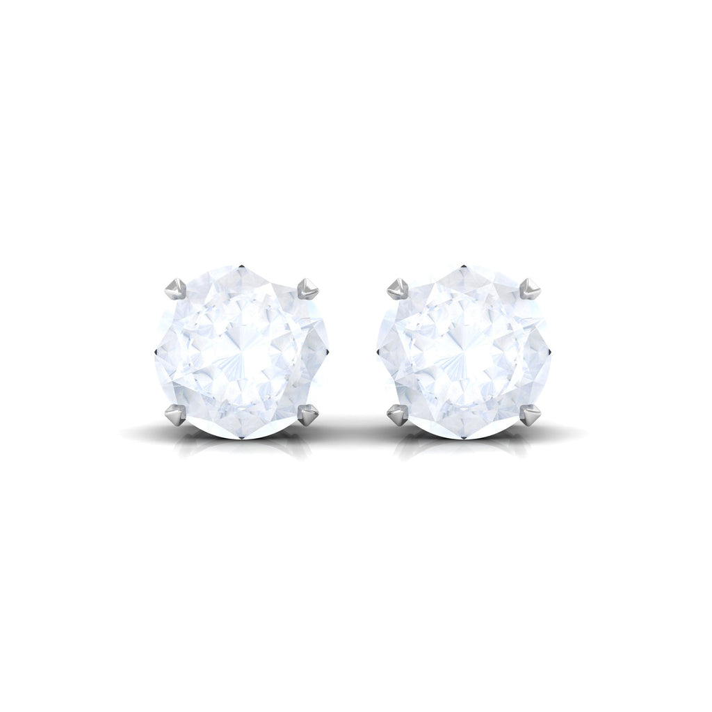 Claw Set Solitaire Moonstone Stud Earrings