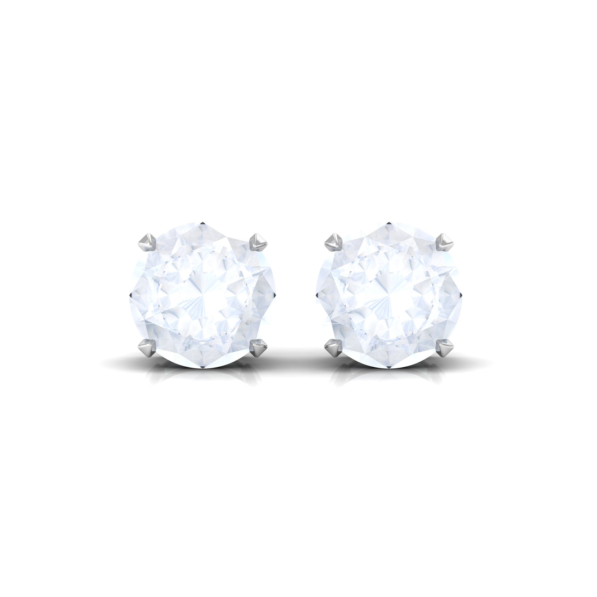 Claw Set Solitaire Moonstone Stud Earrings